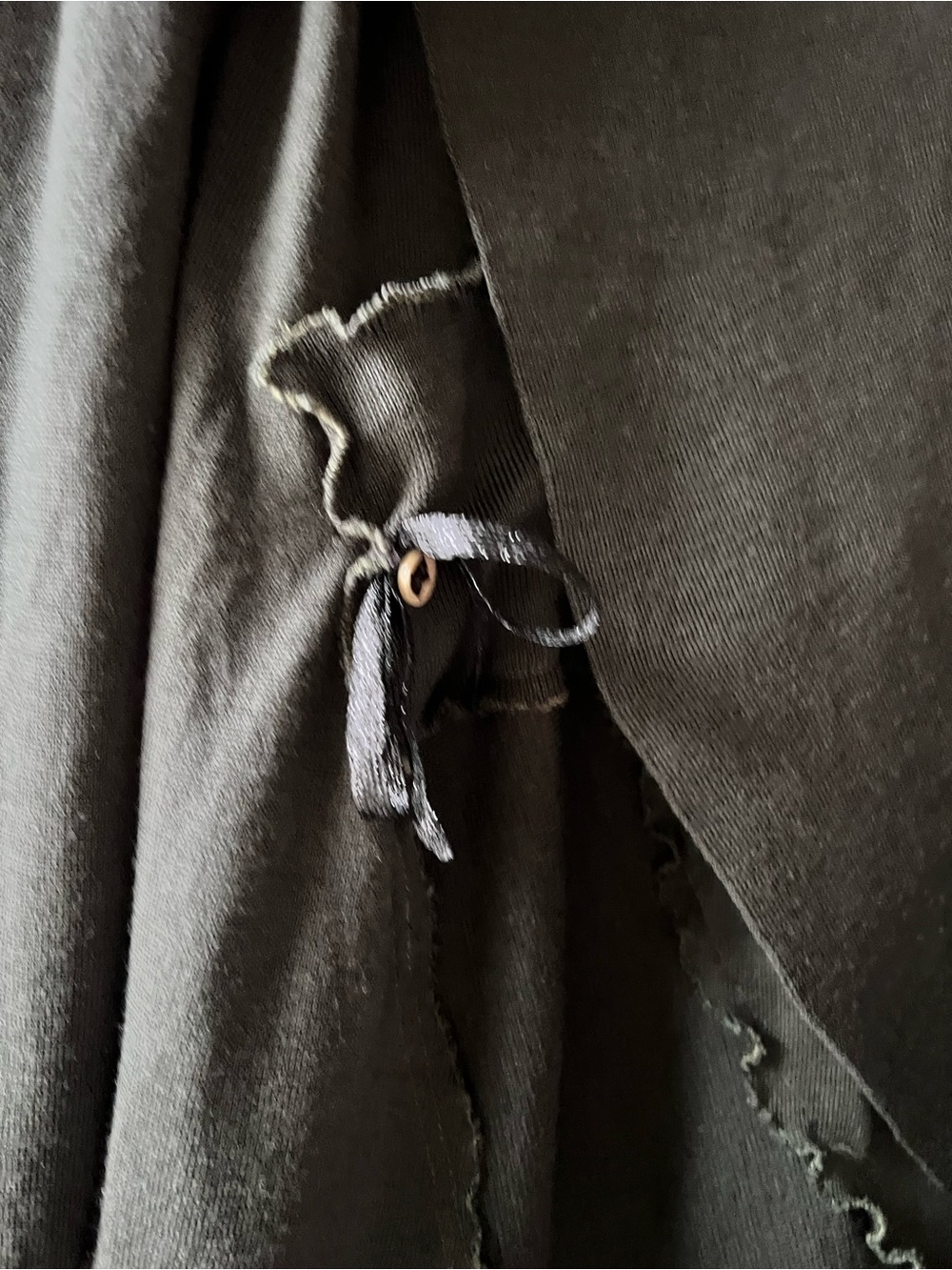COS Forest Green Asymmetric Layered Wrap Dress Ruffle Edge L - Picture 7 of 7